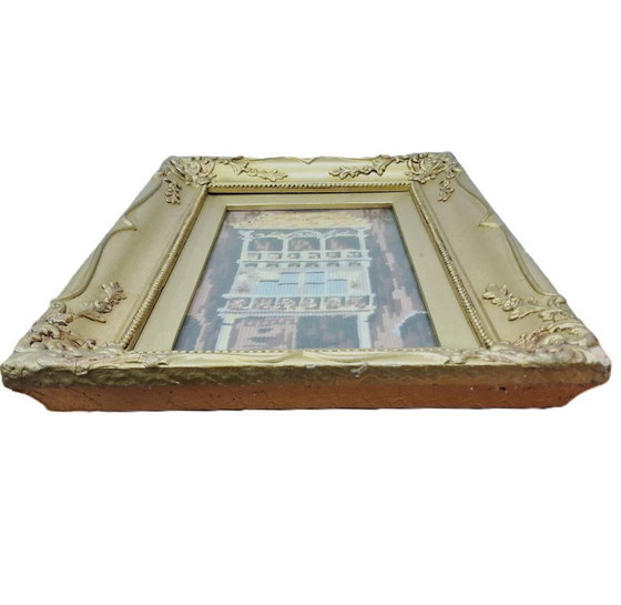 Image 1 of Vintage Needlepoint Artwork in Ornate Gilded Frame