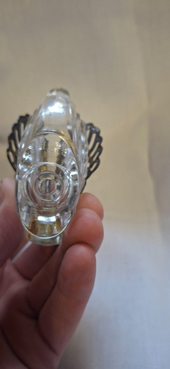 Saliera a forma di cigno con cucchiaio, stile metà secolo. – Accessori da tavola, Glass, Metal (photo 3 of 7)