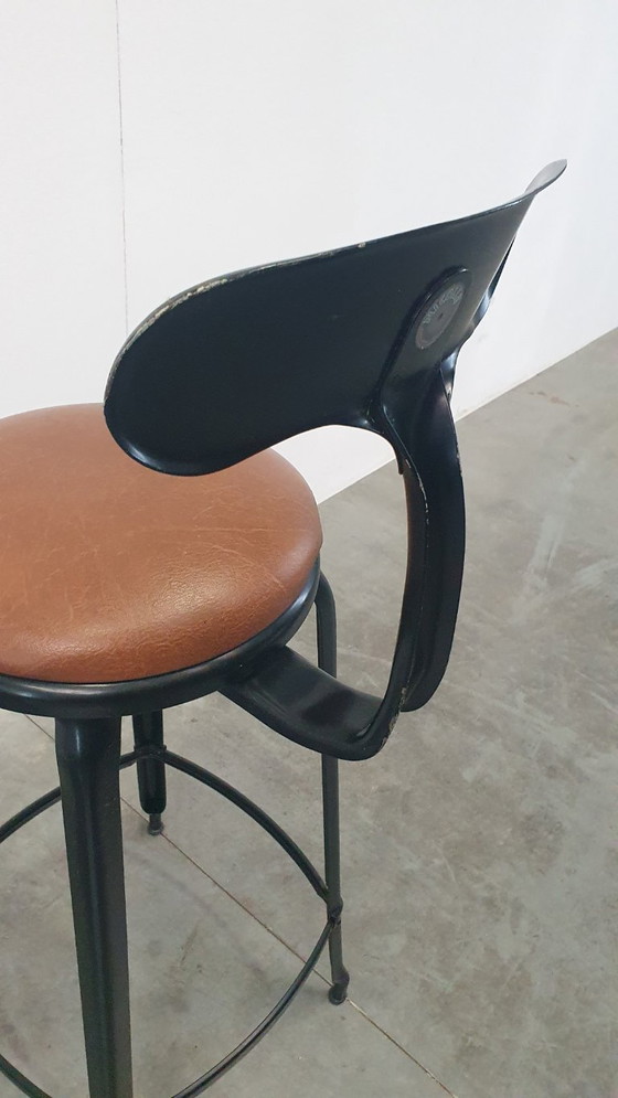 Image 1 of 3x Chaise Nicolle Sgabello da bar in metallo dal design industriale francese
