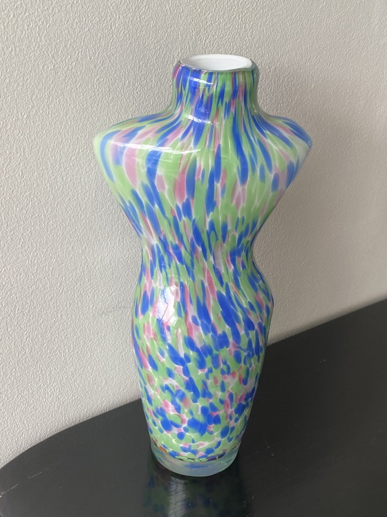 Image 1 of Large Murano Vase with Vintage Woman's Bust