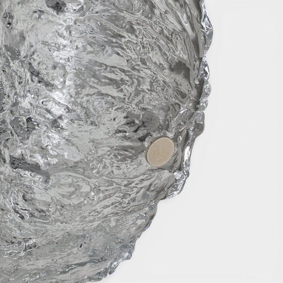 Image 1 of 1 of 7: Vintage Kaiser Leuchten round ceiling lamp / wall lamp – German space age design – ice glass – Ø25 cm