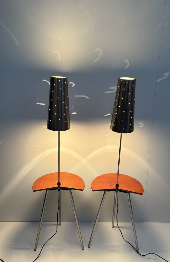 Image 1 of 2 x Starck x Anne Nilsson vintage bedside tables with lighting/side tables