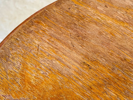 Image 1 of Vintage gebogen houten kruk uit het midden van de vorige eeuw van Baumann uit de jaren 1950.