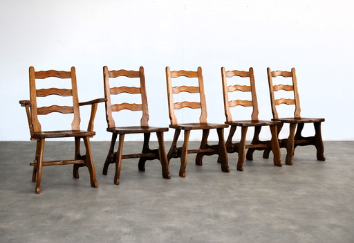 5x brutalist dining chairs