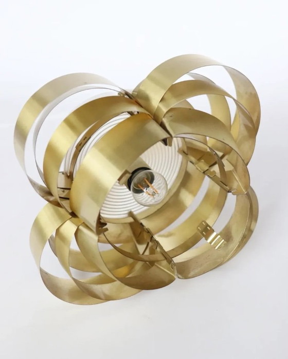 Image 1 of Vintage brass bowl lamp pendant lamp Danish design unique