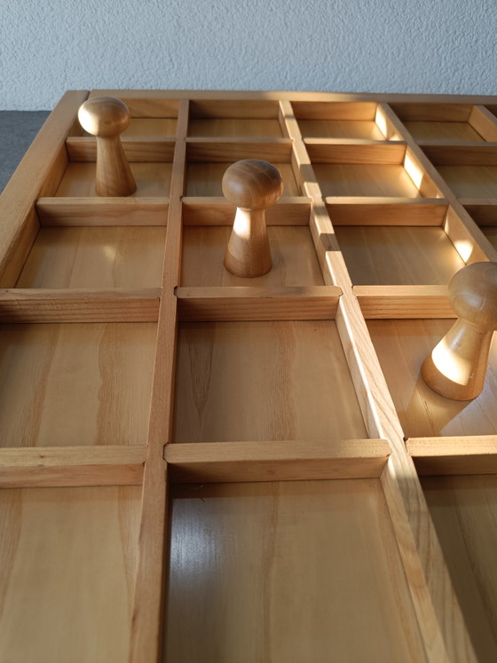 Large Vintage Wooden Wall Coat Rack With 5 Pegs (photo 4 of 7)