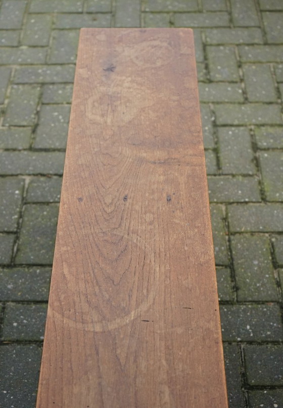 Image 1 of Long banc d'église vintage de l'école Bossche