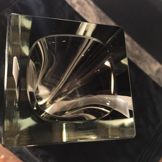 White and Black Striped Sommerso Murano Glass Vase attributed to Flavio Poli for Seguso, 1960s – Arte (photo 9 of 17)