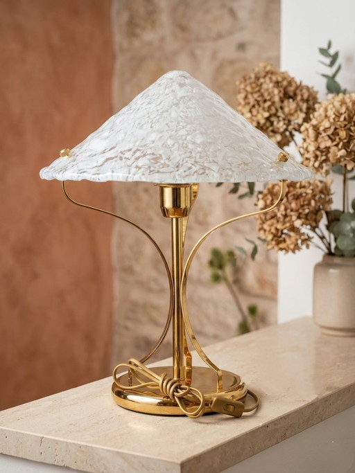 MURANO Large 46cm Table Lamp by Sylcom - Broken Ice Effect - Handmade - Made in Italy New