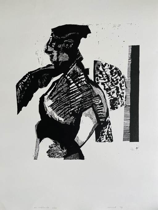 Un inconnu - Lithographie Manuel Kurpershoek