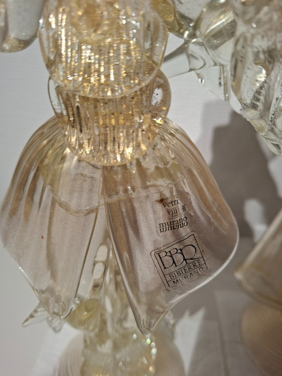 Image 1 of Par de Vetri Murano de cristal dorado