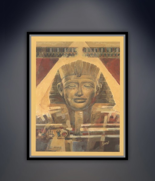 Sumi: “Pharaoh Amenhotep“ Signed in the plate.