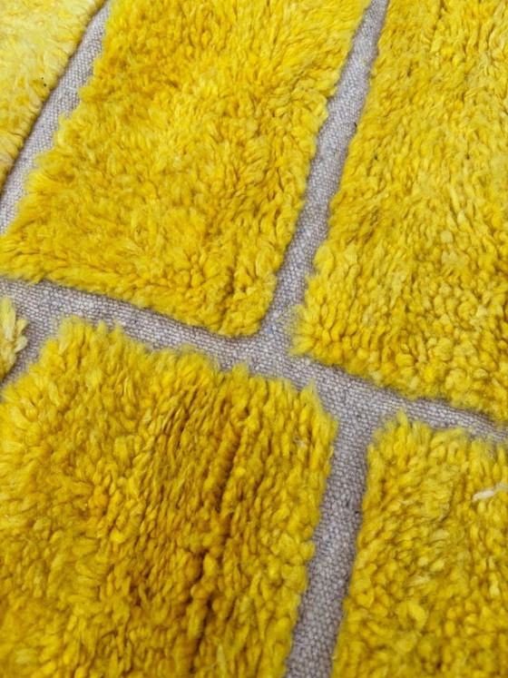 Image 1 of Yellew Moroccan rug, Authentic Moroccan rug, Berber carpet, Genuine Wool rug, Handmade rug, Beni ourain style 3X2m