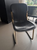 Schitterende Italiaanse eethoek uit de jaren 70 – 6 Willy Rizzo stoelen voor Cidue en een marmeren tafel.