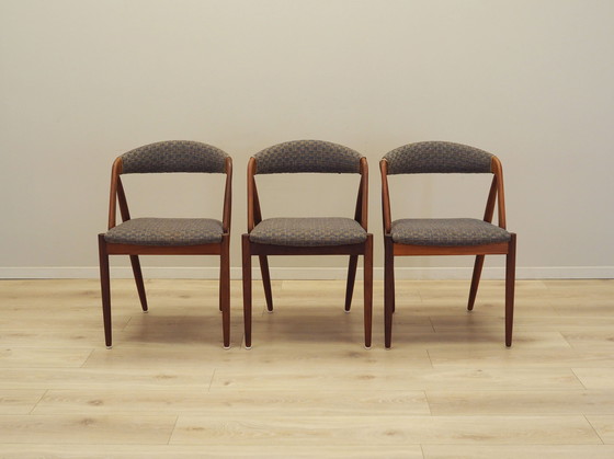 Image 1 of Set of three teak chairs, Danish design, 1970s, designer: Kai Kristiansen