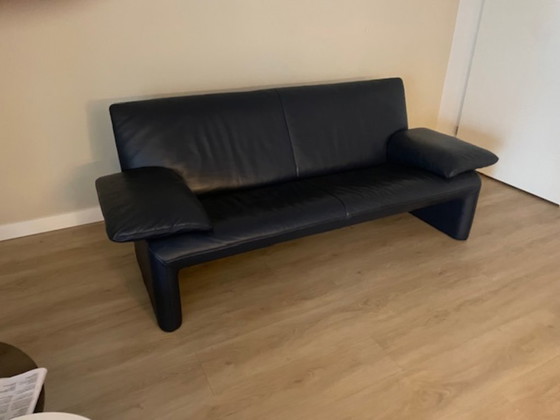 Image 1 of Canapé long JORI, modèle JR-8700 ; cuir Celia Cielo bleu ; 210 cm