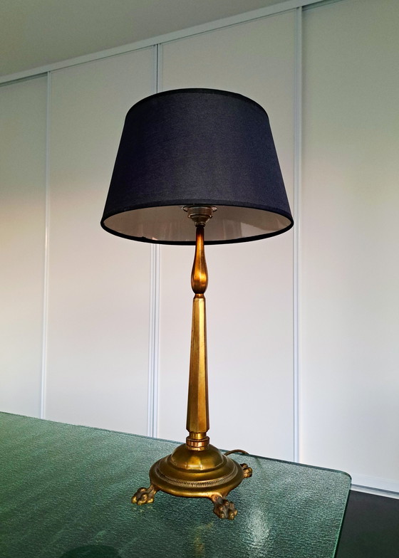 Image 1 of Lampada da tavolo a colonna francese in bronzo