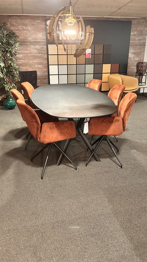 Complete eethoek Mobitec Eclips met 6 Mood eetkamerstoelen