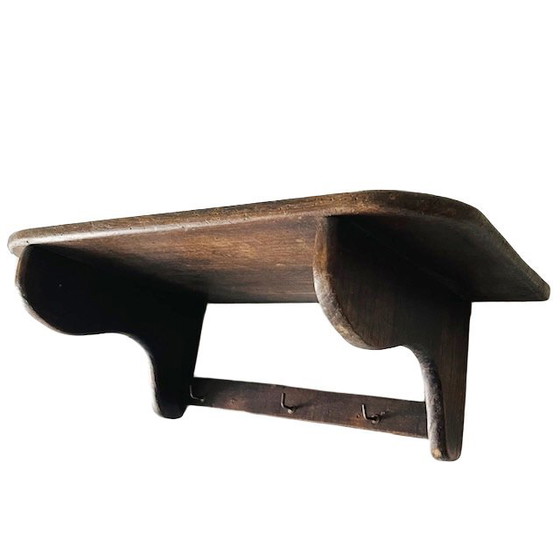 Image 1 of Perchero antiguo de estilo rústico francés, sobrio y shabby chic, de madera maciza, años 20