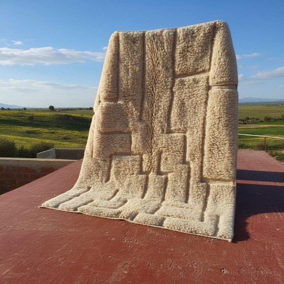 Image 1 of Tapis bérbere marocain en laine naturelle 250cmx250cm 