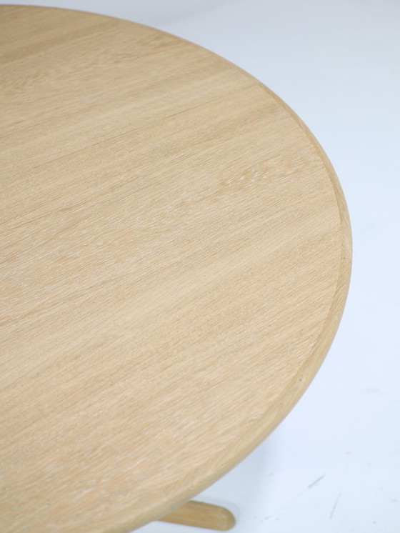 Image 1 of Extendable round dining table oak Skovby Danish vintage