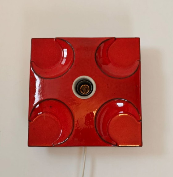 Image 1 of vintage ceramic wall lamp fat lava 1970s