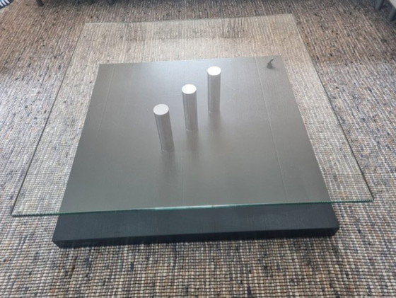Mooie Moderne Salontafel – Glass, Wood (photo 3 of 5)