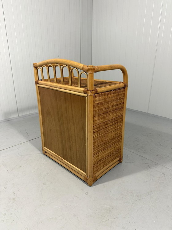 Image 1 of Rotan ladekast nachtkastje 1980's