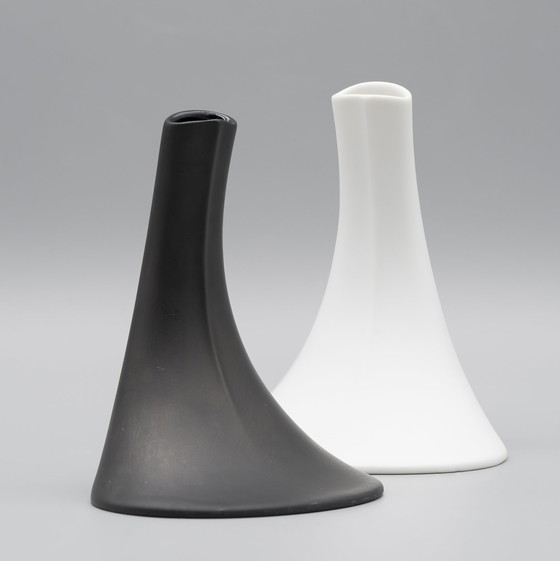 Image 1 of Vase Rosenthal "HEELS" Duo Design James Kirkwood Porcelaine Bisque Noir & Blanc