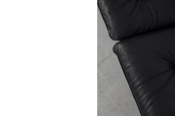 Image 1 of Vintage Brutalistische Buisvormige Metalen en Lederen Bauhaus Minimalistische Sofa 1950