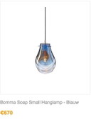 3 Bomma Soap hanglampen , blauw, goud & zilver 