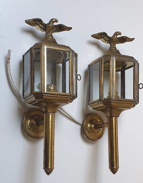 2 lanterne antiche lampade da carrozza lampade da esterno – Applique, Ottone (photo 2 of 27)