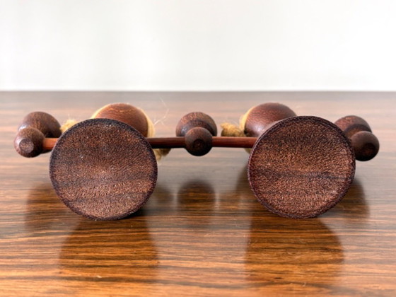 Image 1 of Retro teak candlestick/candle holder girls statue 60s