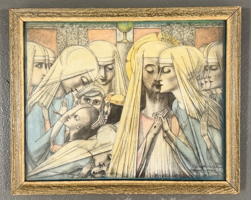Jan Toorop 1858-1928 / Litografía Original - Las Hermanas Activas Y Meditantes De Betania 1923