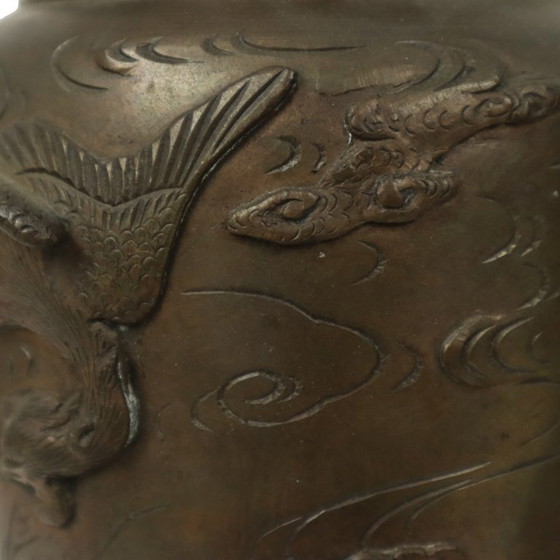Image 1 of Pair of Japanese Bronze Vases