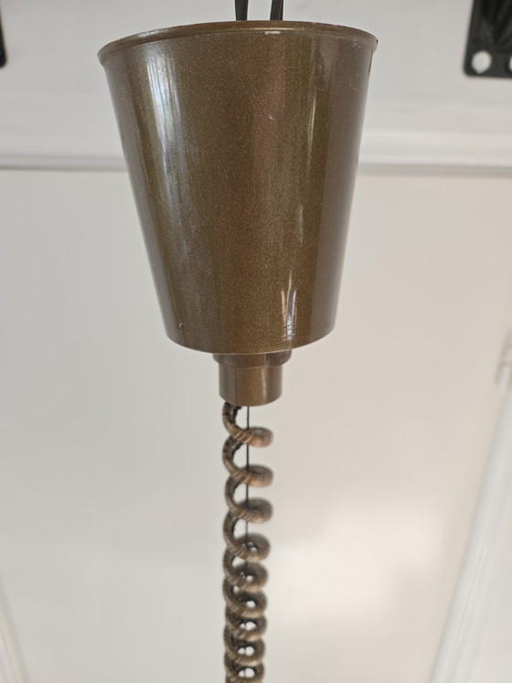Image 1 of vintage steinhauer adjustable ceiling lamp octagon smoked glass