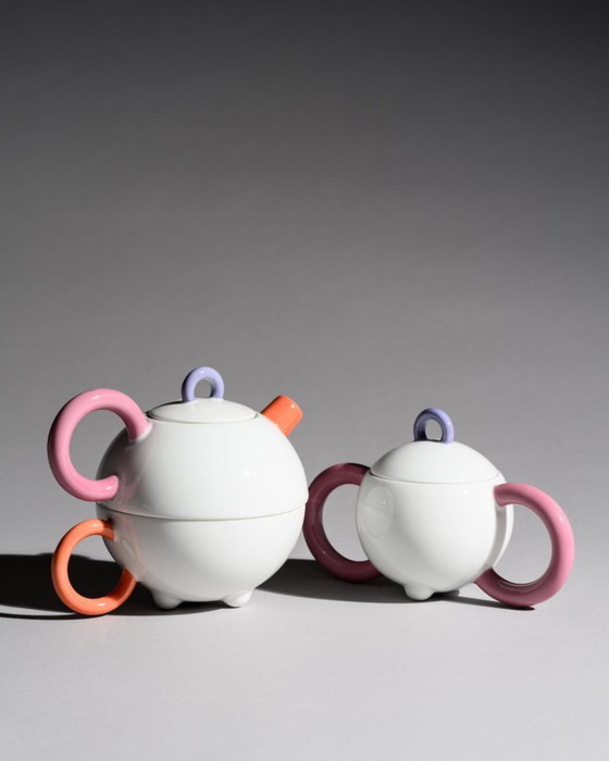 Image 1 of Matteo Thun “Tea for One” Porcelain Full Set Arzberg Postmodern Design Memphis