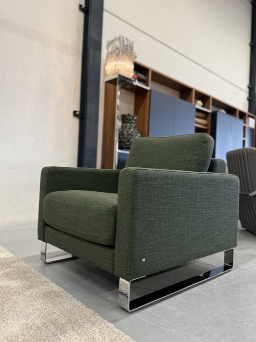 Rolf Benz Ego Sessel, grüner Stoff