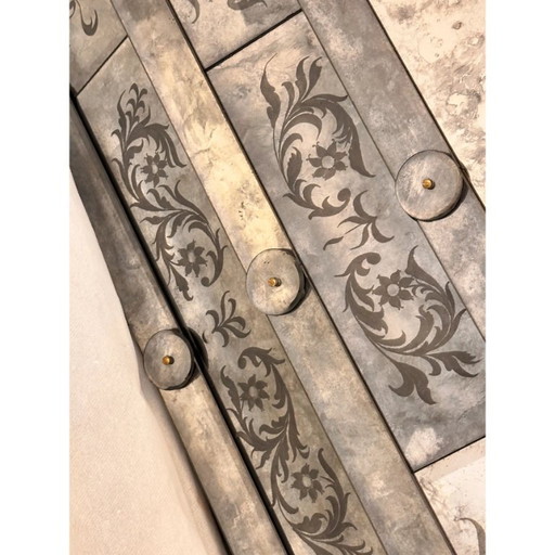 Venezianische mythologische, handgeschnitzte Baccus-Figuren in antikem Spiegelglas