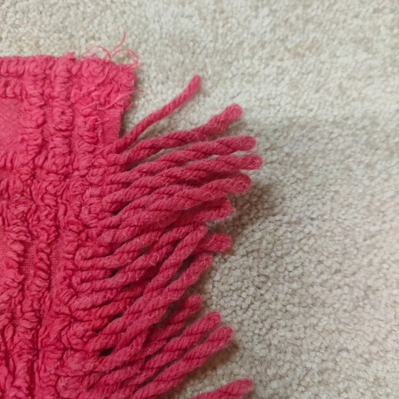 Image 1 of Original Chenille-Teppich/Spreter rosa 50s-70er Jahre