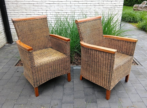 2 poltrone in rattan realizzate a mano negli anni '20 – Sedie da giardino (photo 3 of 15)