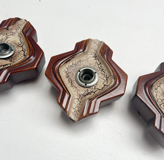 Image 1 of Set of 3 ceramic wall lamps by PAN Keramik, 1960s