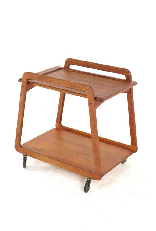 Sika mobler trolley 'Knebel' met omkeerbaar 'dien'blad vintage Deens