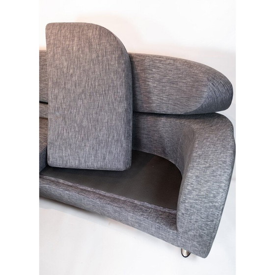 Image 1 of Vintage Two seater sofa of grey wool fabric with stool by the norwegian brand Brunstad