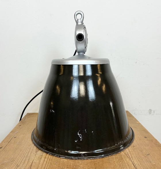 Image 1 of Industrial Black Enamel Factory Pendant Lamp, 1960s