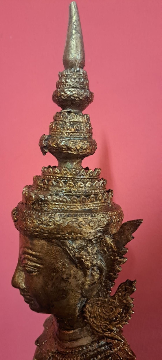 Ange thaïlandais antique, Sculptures, Bronze, Laiton, Doré (photo 4 sur 10)
