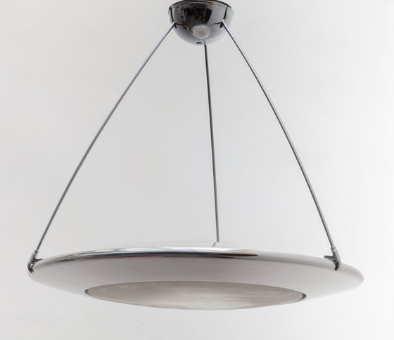 Image 1 of Arteluce Atomic Space Chrome Disk Lamp Mira 'C' by Ezio Didone