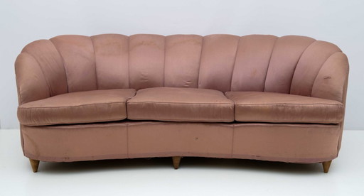 Gio Ponti Mid-Century Modern Rare Italian Curved Sofa "Casa e Giardino" 1936