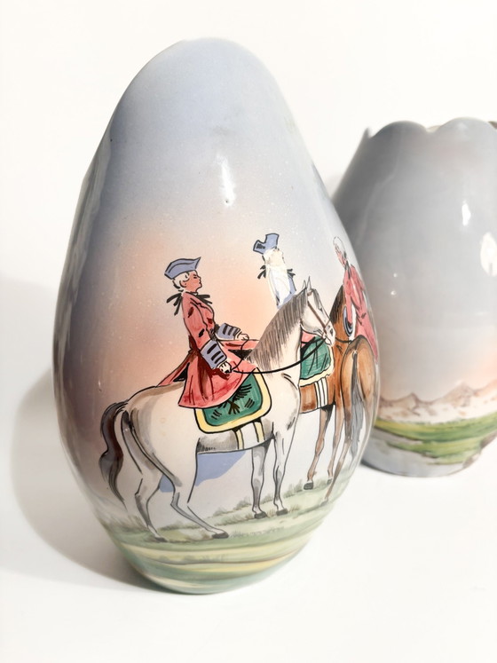 Paire de vases en céramique Castelli peints à la main, années 1950 – Ceramic (photo 2 of 13)