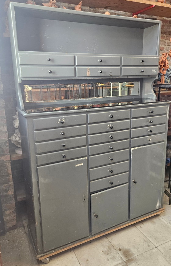 Image 1 of Mid-century wooden dentist's cabinet